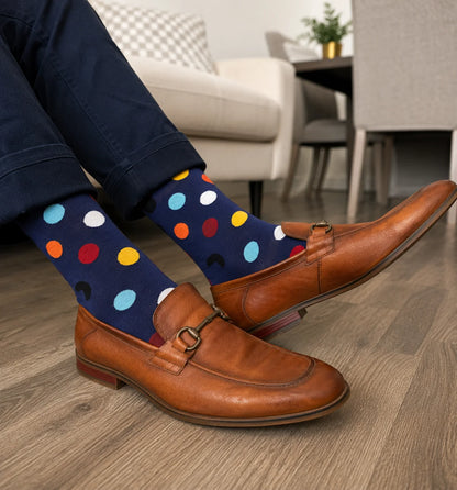 Blue Mixed Polka Dot Socks