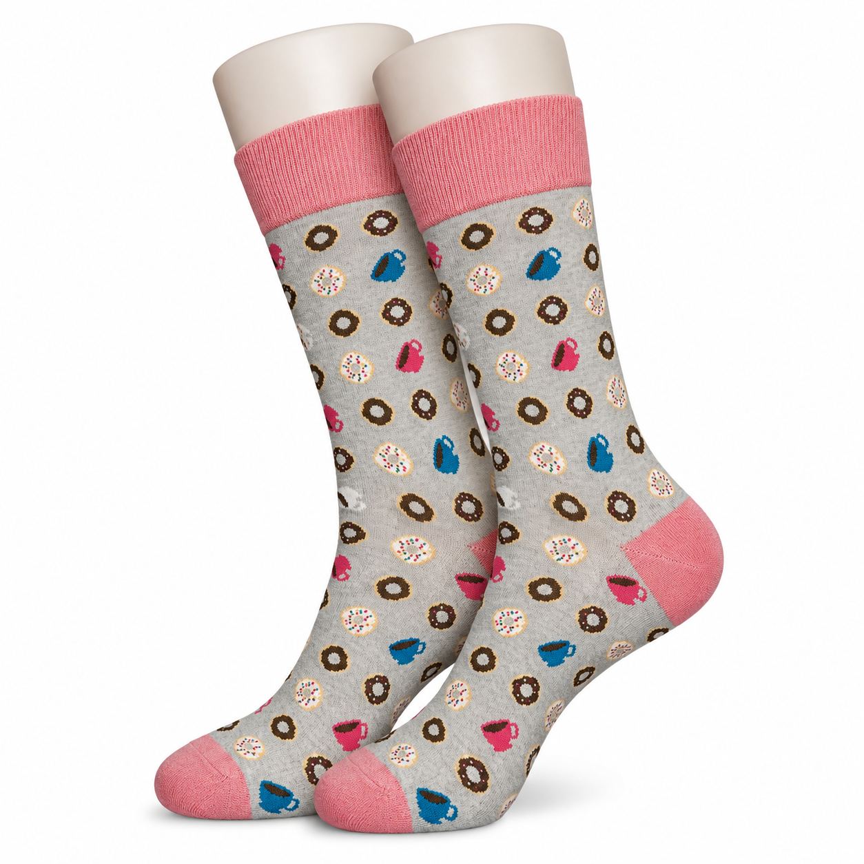 Pink Coffee and Donuts Socks