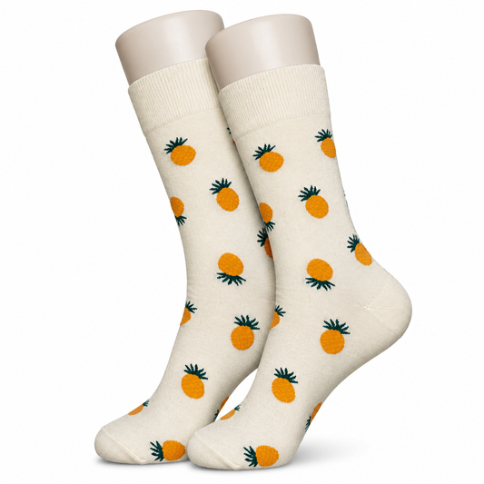 White Crew Pineapple Socks