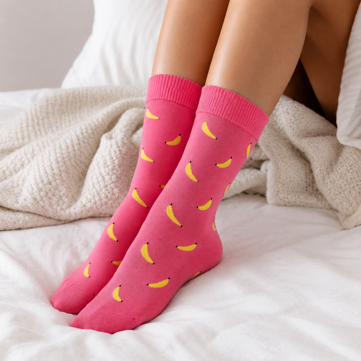 Pink Single Banana Socks