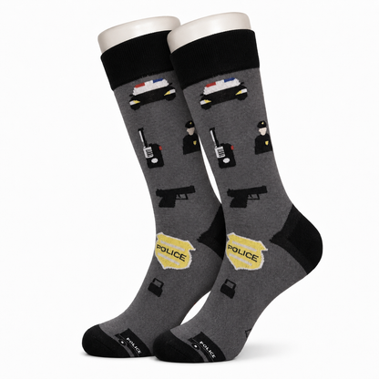 Grey Police Car Socks