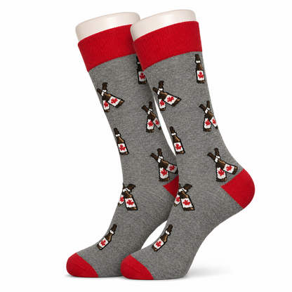 Grey Canadian Beer Socks
