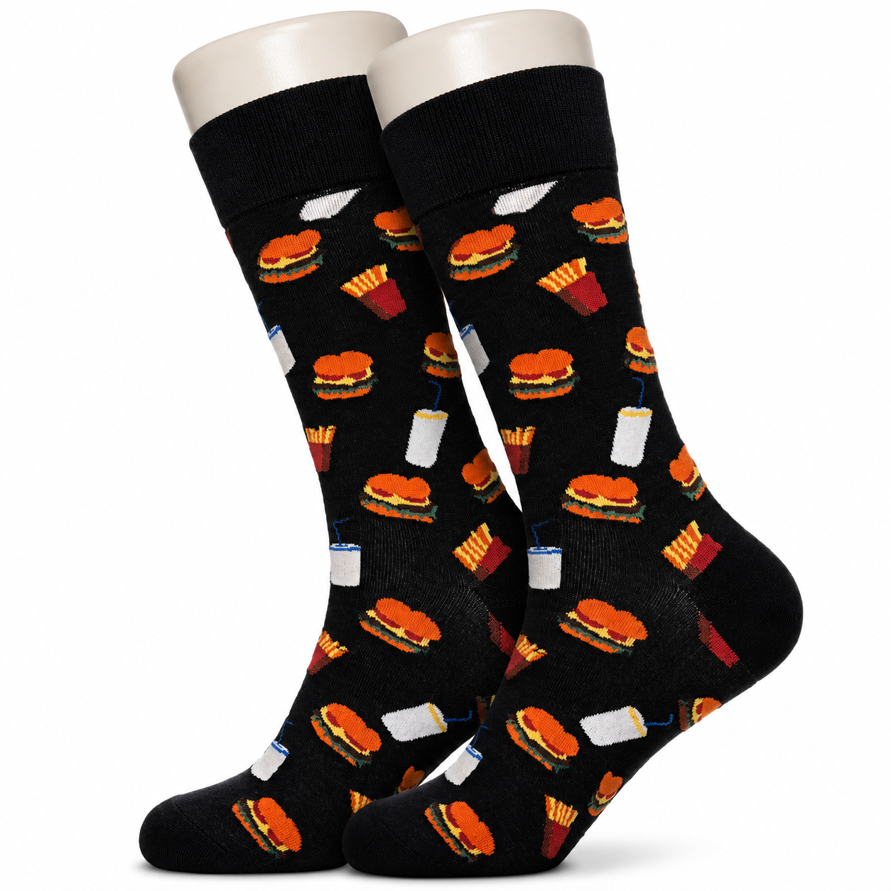 Black Burgers and Fries Socks