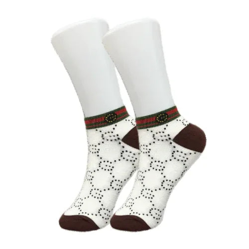 White Designer Ankle Socks - Sock Bro 
