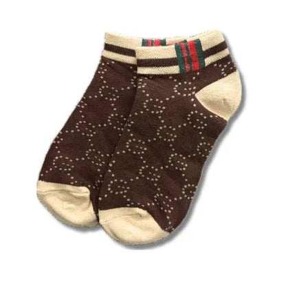 Brown Designer Ankle Socks