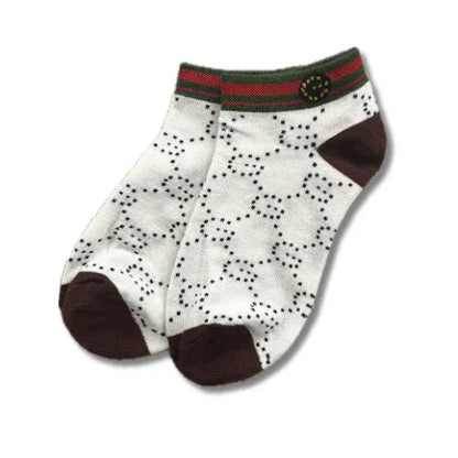 White Designer Ankle Socks - Sock Bro 