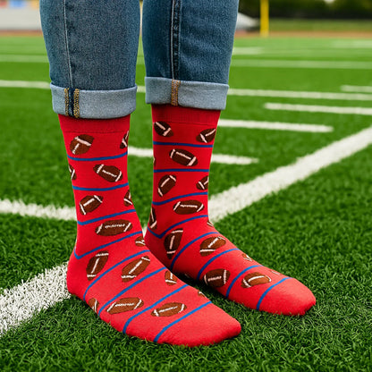 Red Football Socks - Sock Bro 