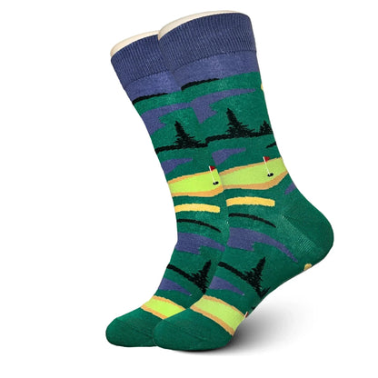 Green and Blue Golf  Socks