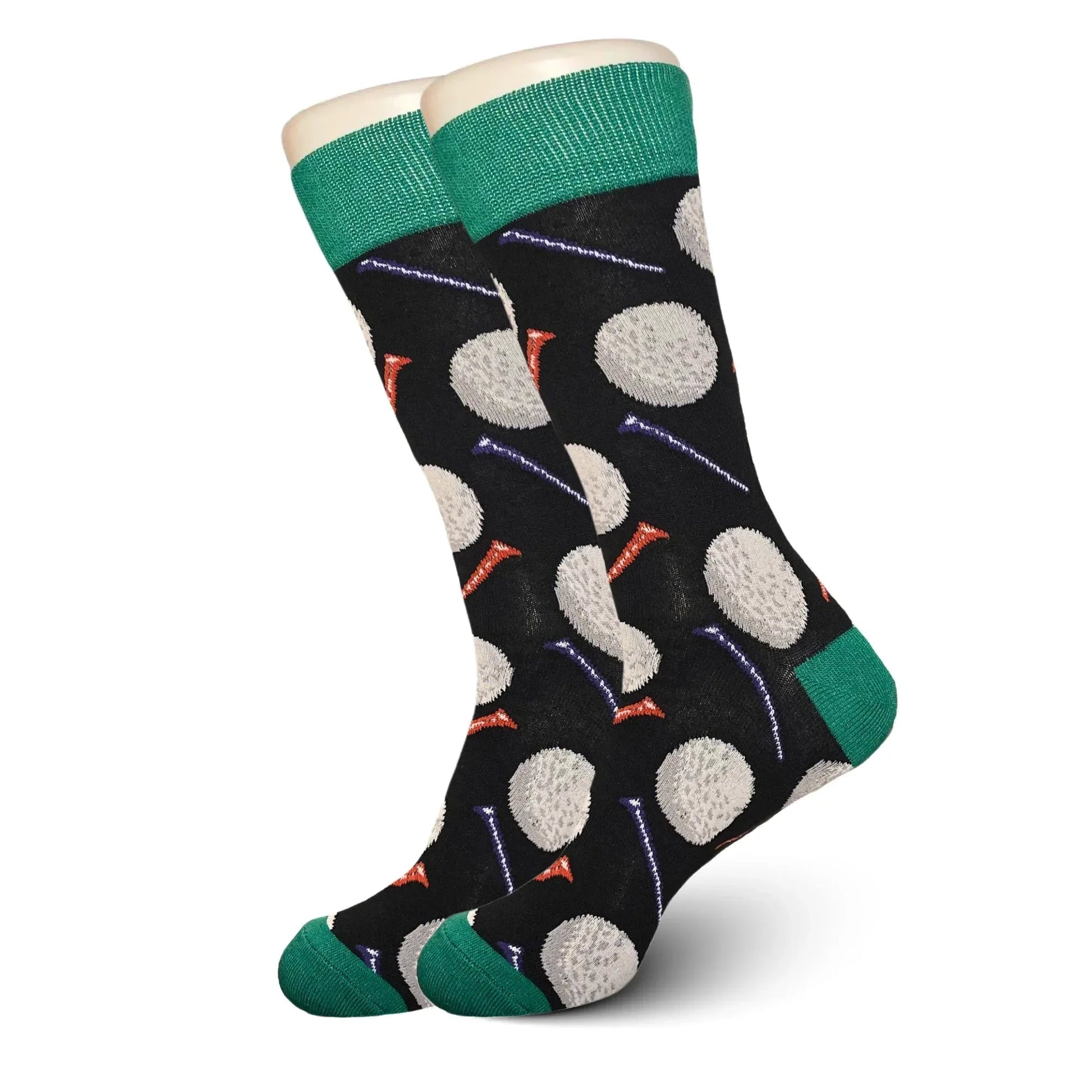 Black Golf Ball and Tee Socks - Sock Bro 
