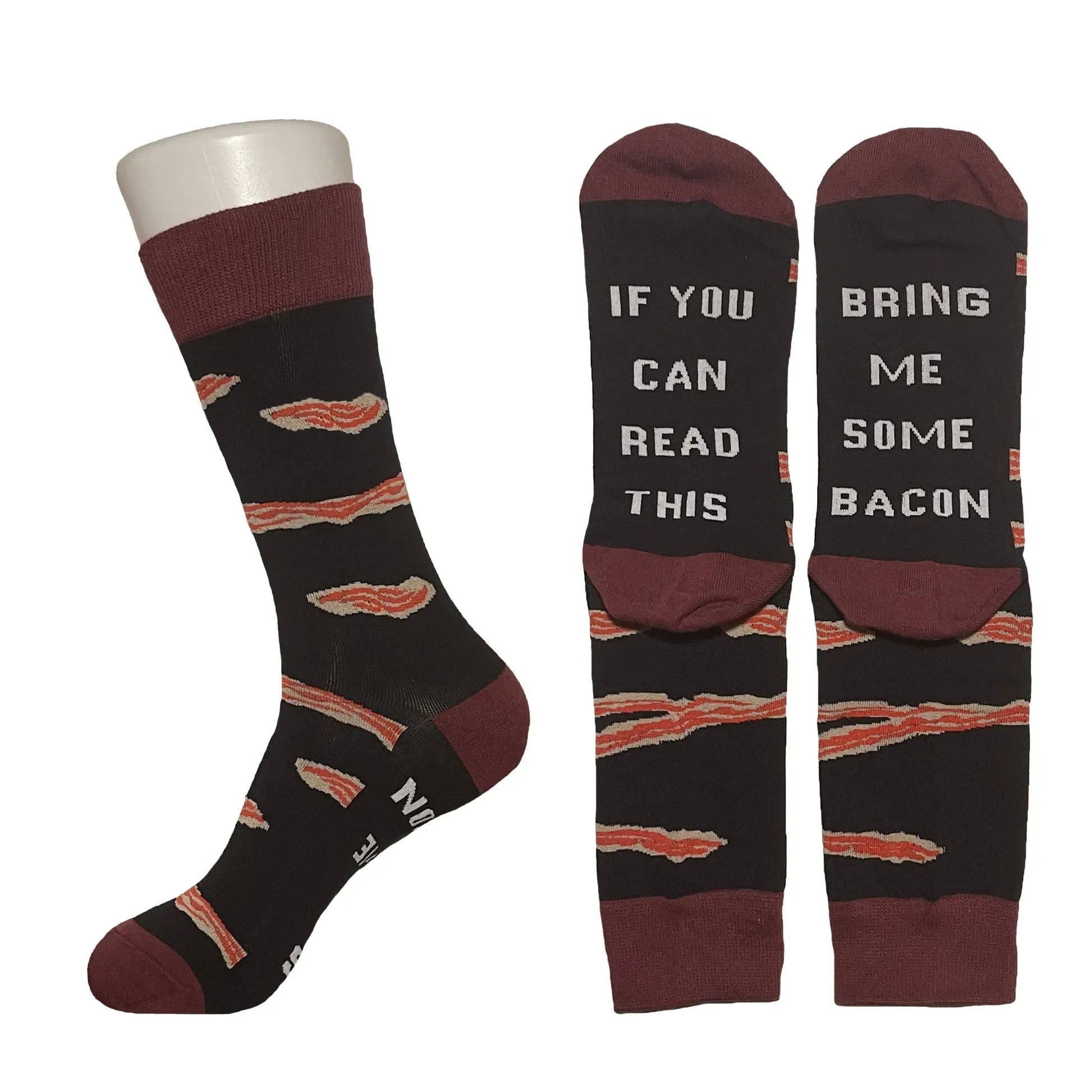 Black Bring Me Bacon Socks - Sock Bro 