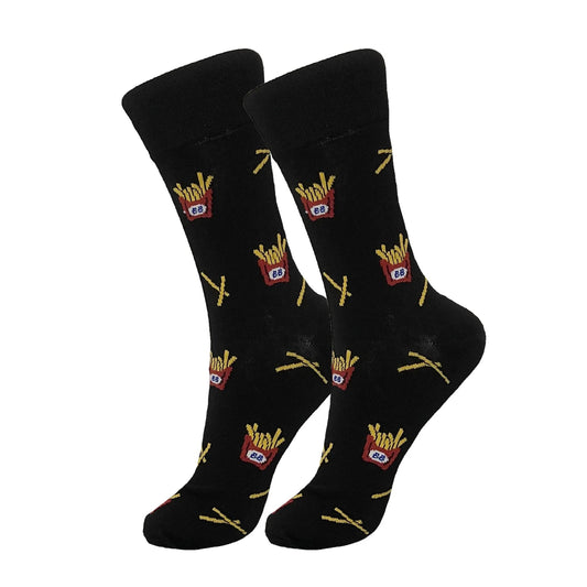 Womens Black Fries Socks - Sock Bro 