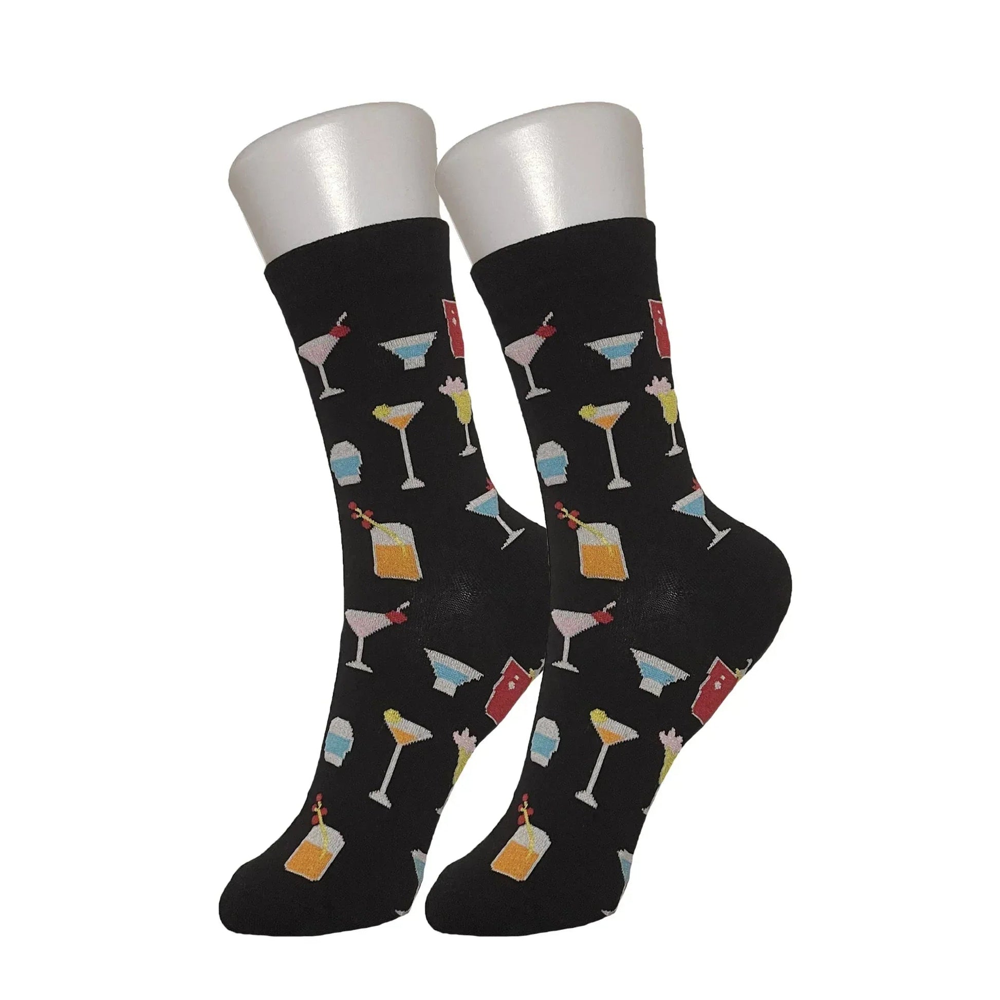Black Mixed Drink Socks - Sock Bro 