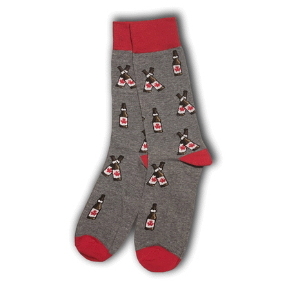 Grey Canadian Beer Socks - Sock Bro 