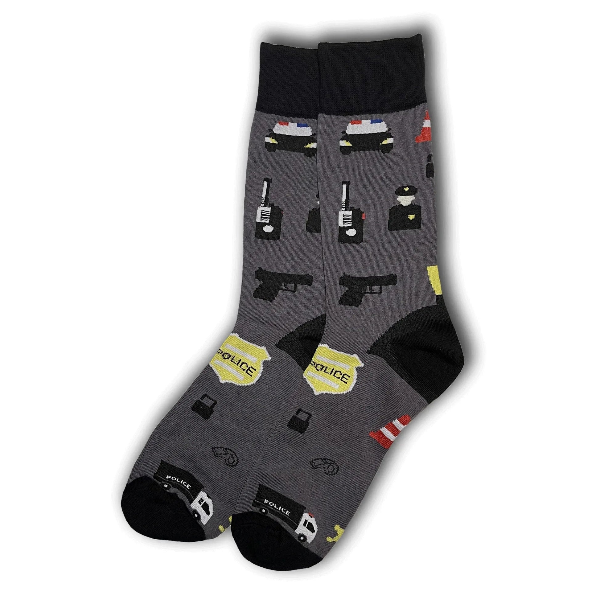 Grey Police Car Socks - Sock Bro 