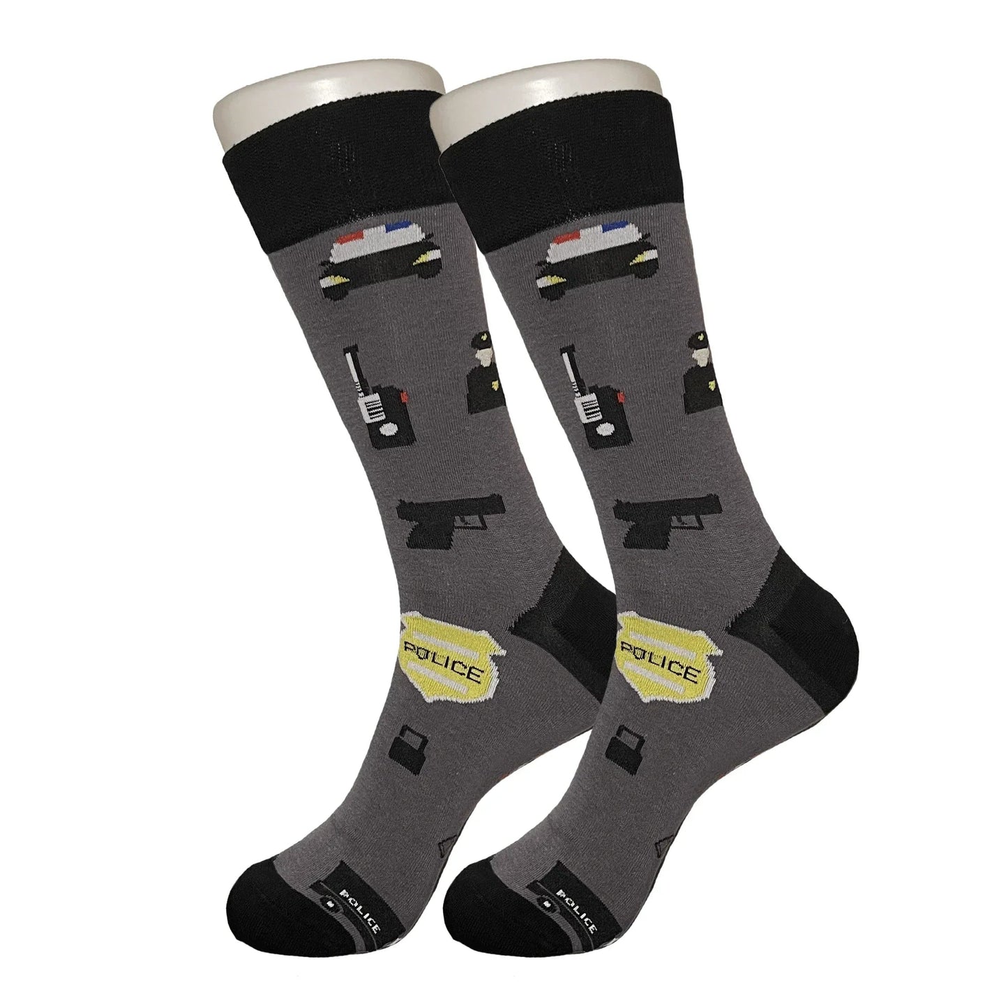 Grey Police Car Socks - Sock Bro 