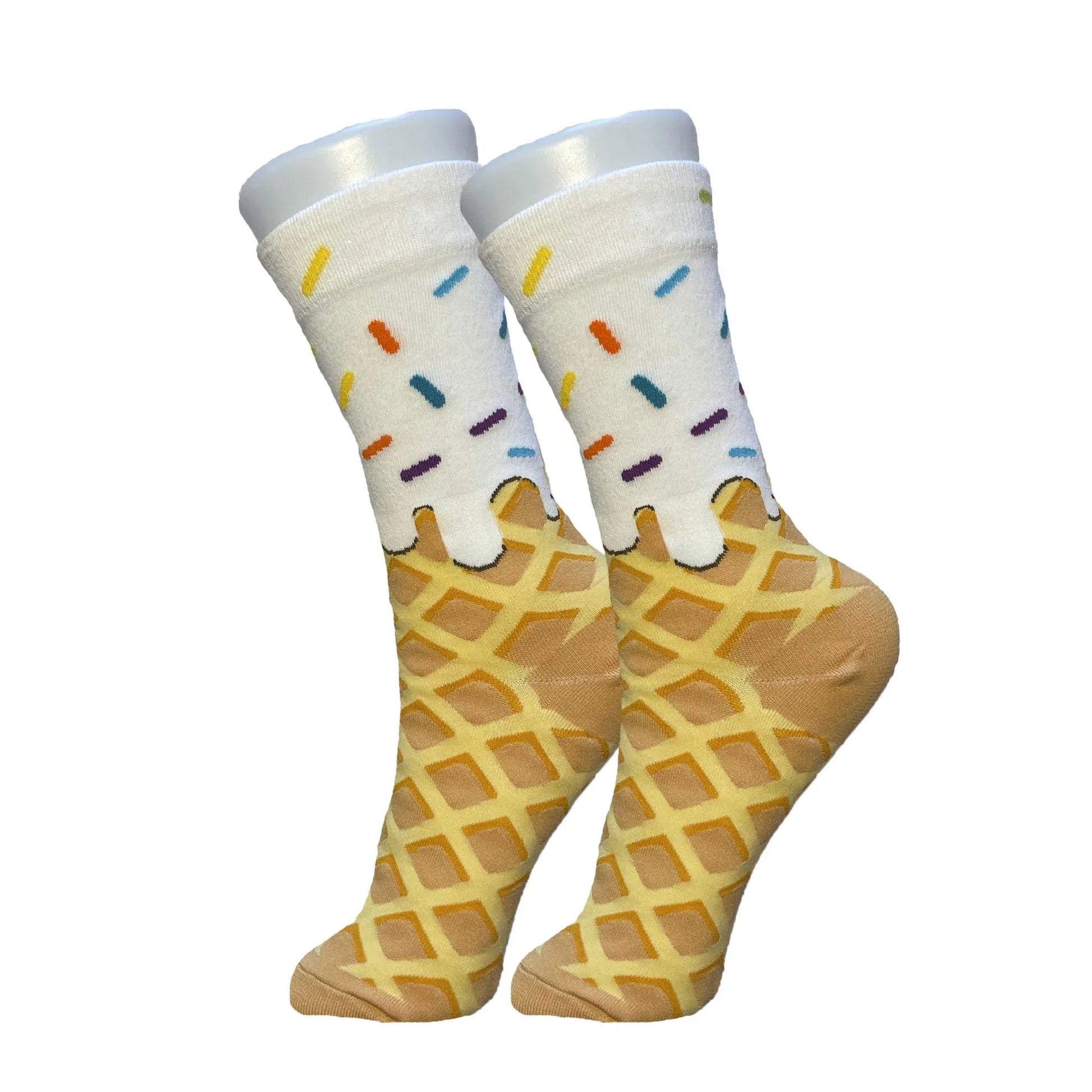 White Ice Cream Cone Socks - Sock Bro 