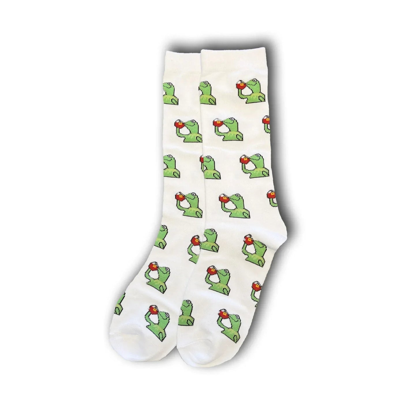 White Kermit Tea Socks - Sock Bro 