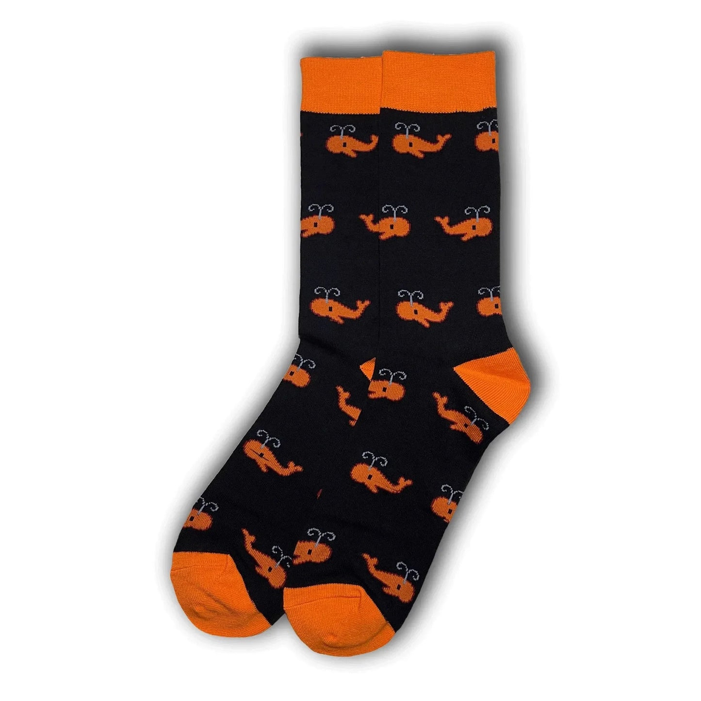 Orange Whale Socks - Sock Bro 