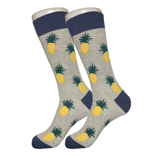 Grey Pineapple Socks - Sock Bro 