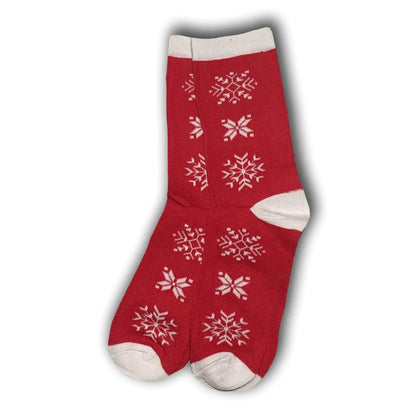 Red Snowflake Socks - Sock Bro 