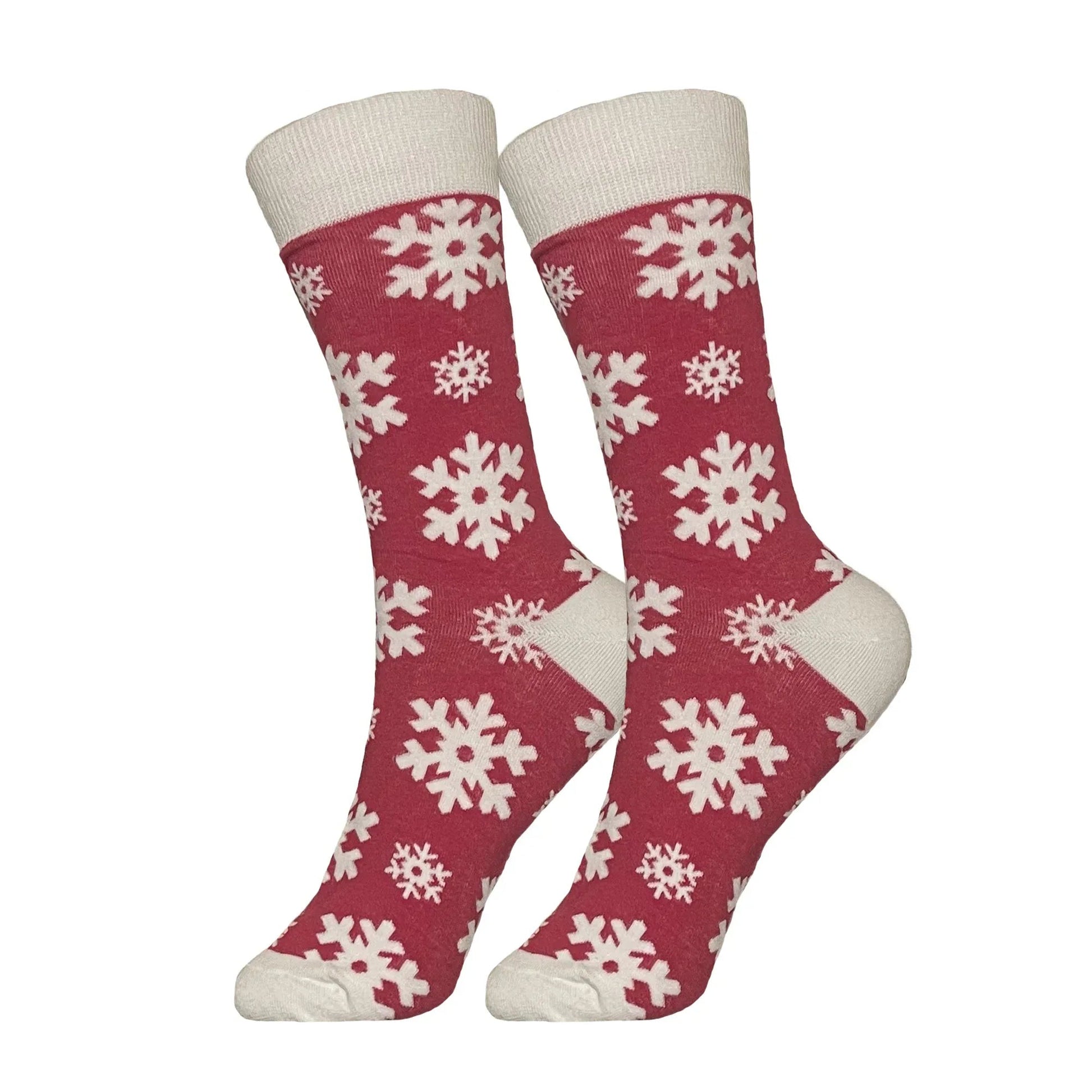 Red Snowflake Christmas Socks - Sock Bro 